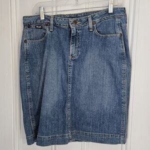 Wrangler VF Jeanswear Women’s Juniors 9 Straight Denim Skirt Light Blue Wash